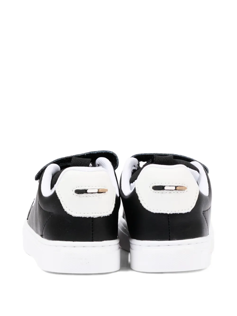 BOSS Kidswear leather sneakers Zwart