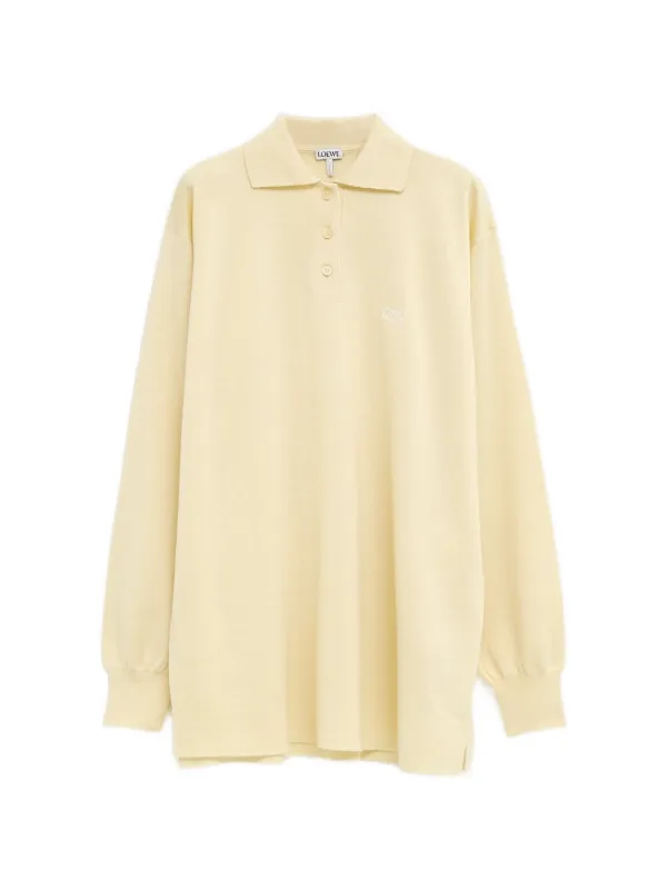 Loewe Button Embroidered Polo Shirt in Yellow