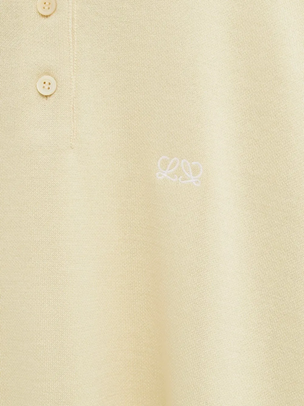 LOEWE Poloshirt met borduurwerk en knoop Geel