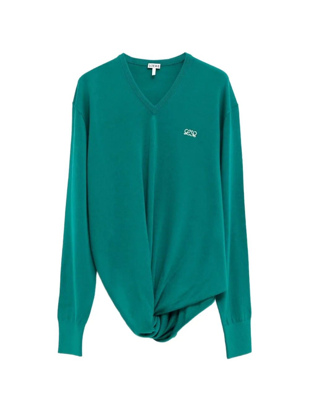 LOEWE knotted V-neck sweater - Verde