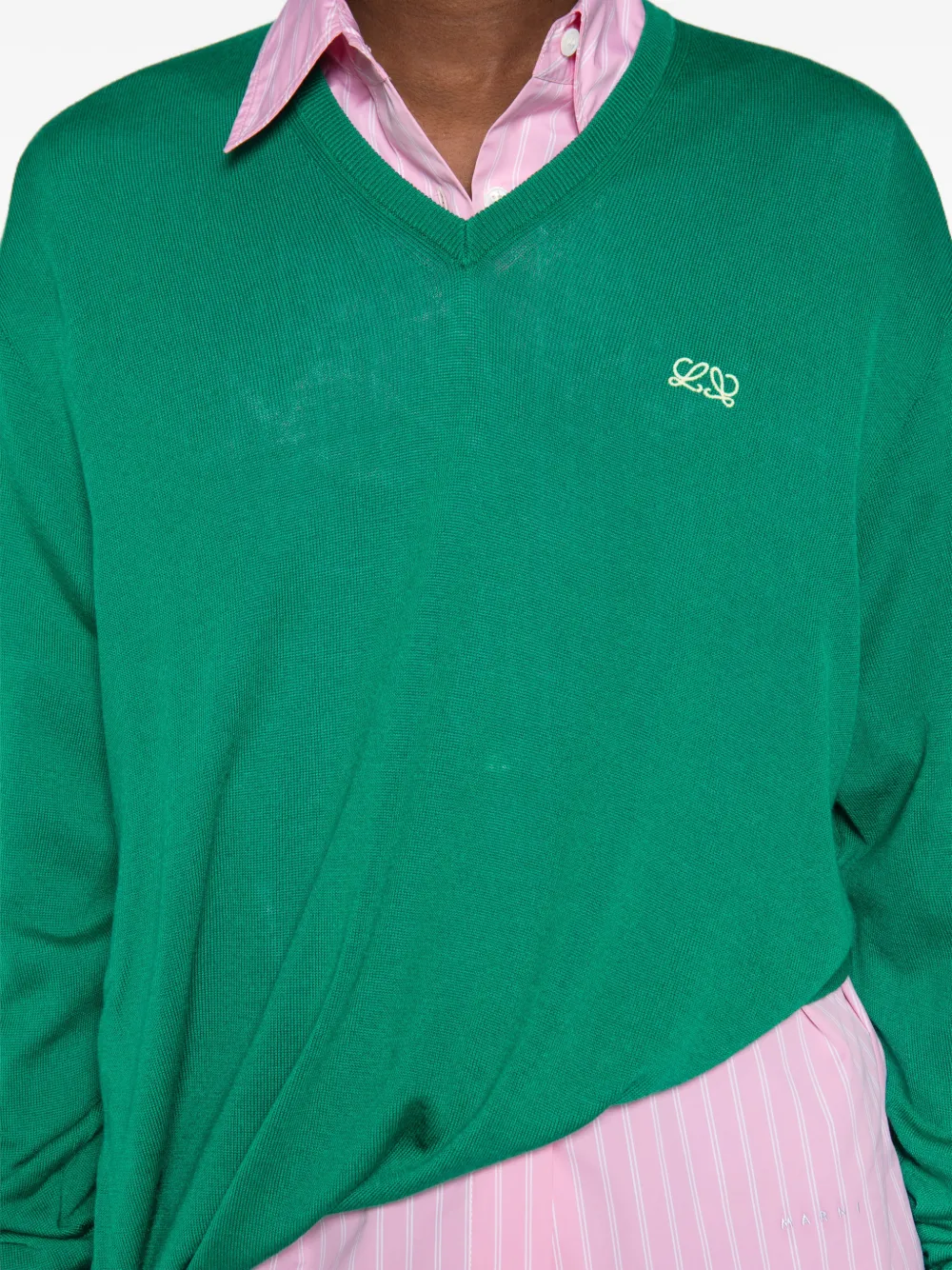 LOEWE Wollen trui met gedraaid detail Groen