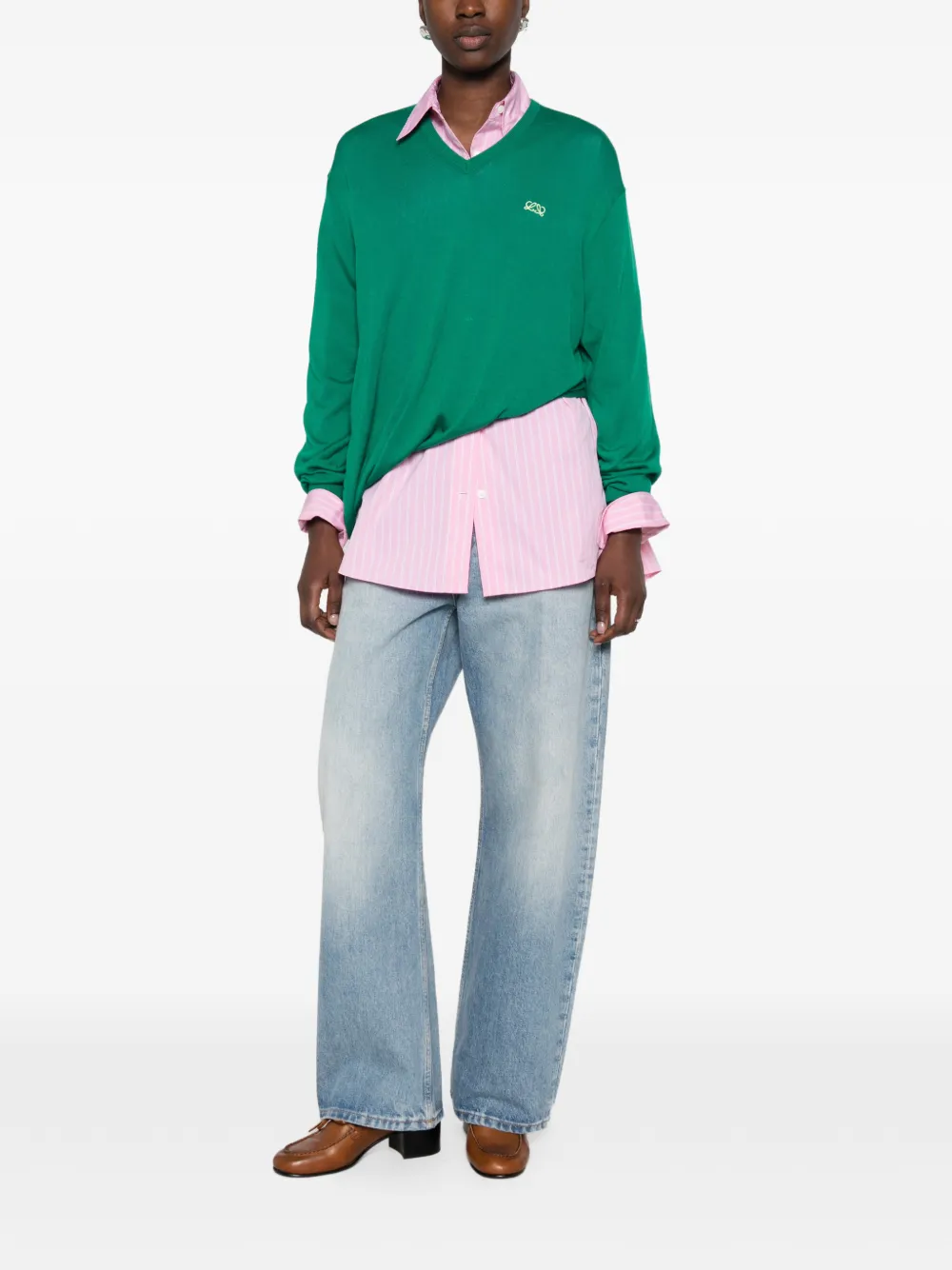 LOEWE Wollen trui met gedraaid detail Groen
