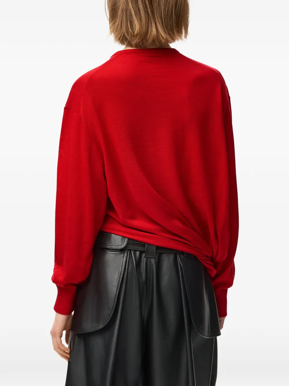 LOEWE Trui met V-hals en gedraaid effect Rood