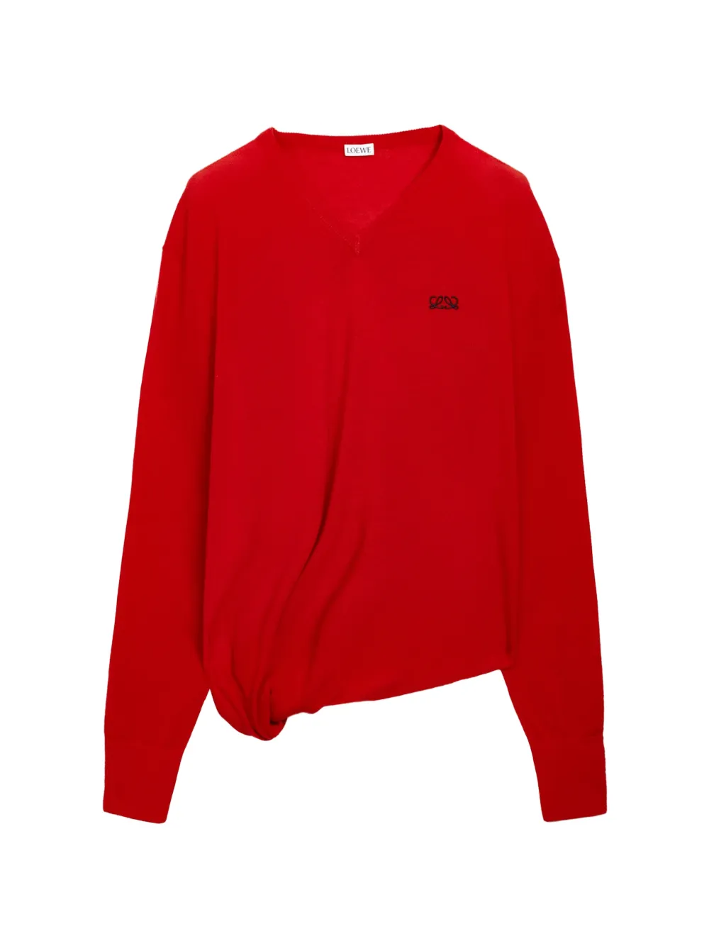 LOEWE twisted V-neck sweater - Red