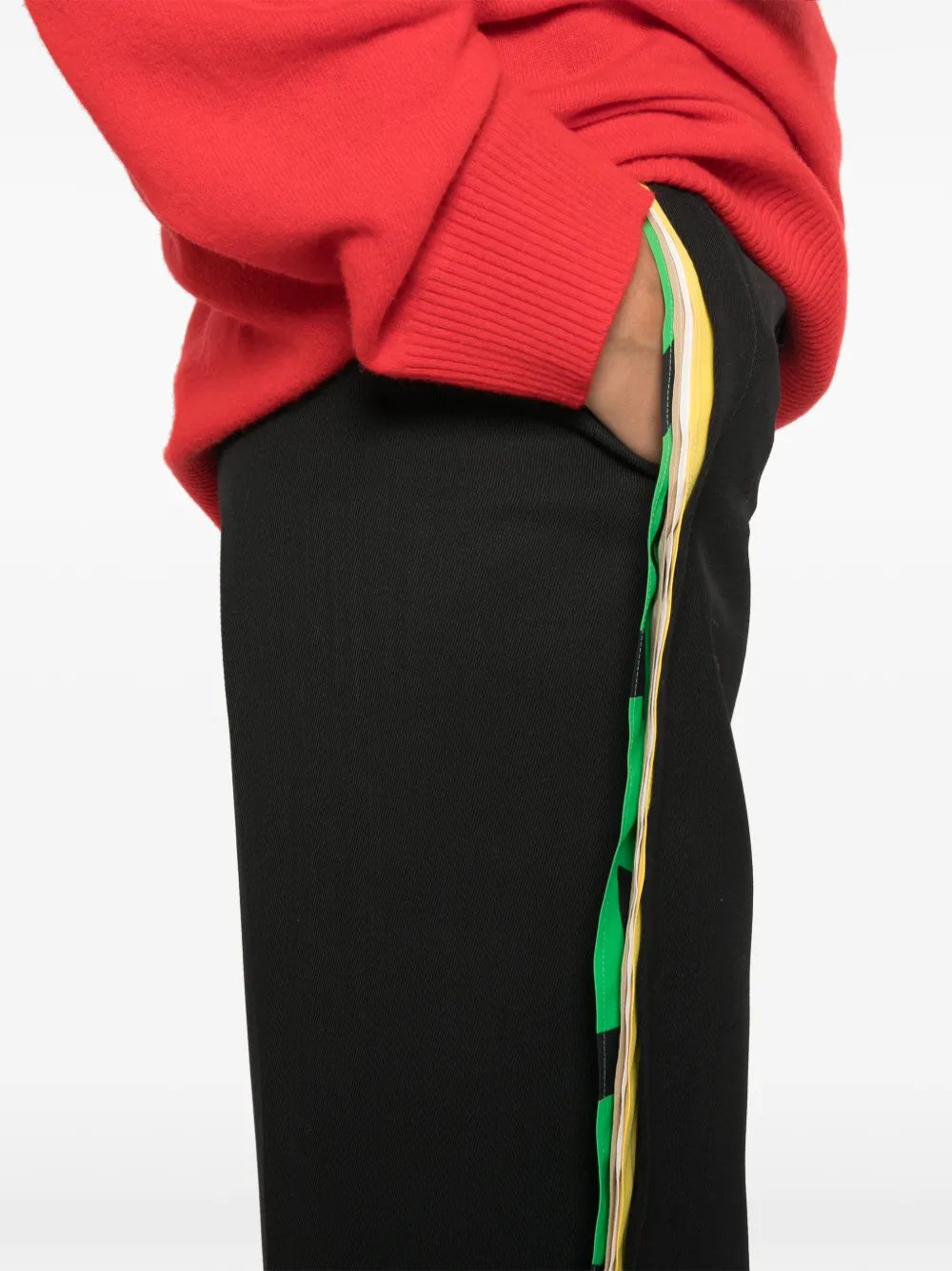 LOEWE Broek met zijstreep en riemlussen Zwart