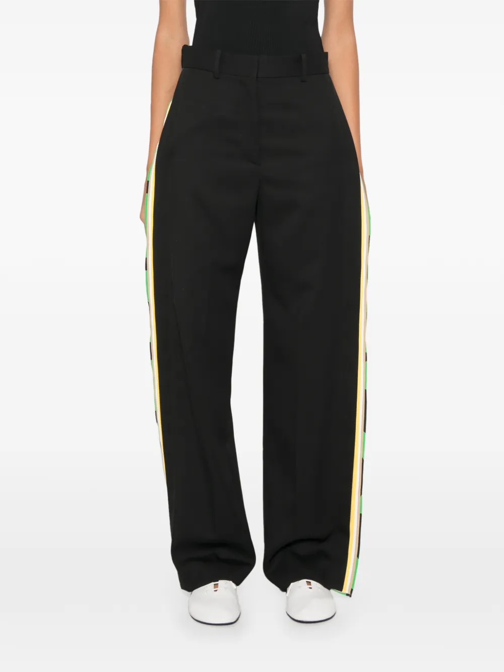 LOEWE Broek met zijstreep en riemlussen Zwart