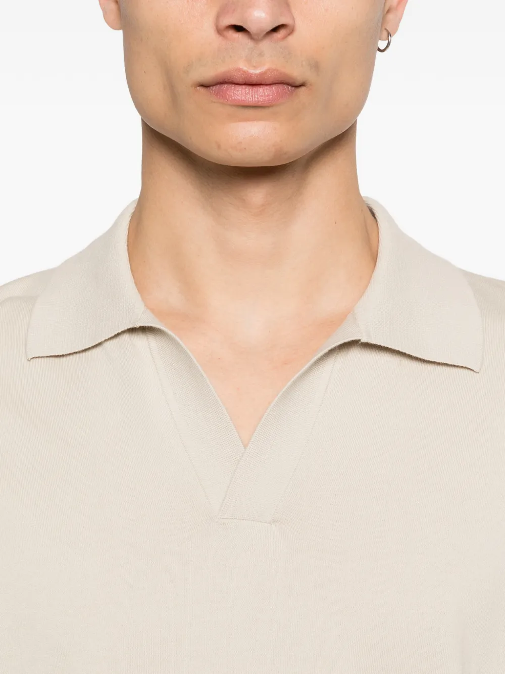 Paolo Pecora T-shirt met V-hals Beige