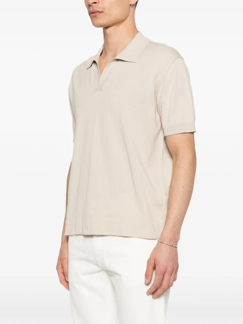 Paolo Pecora T-shirt met V-hals Beige