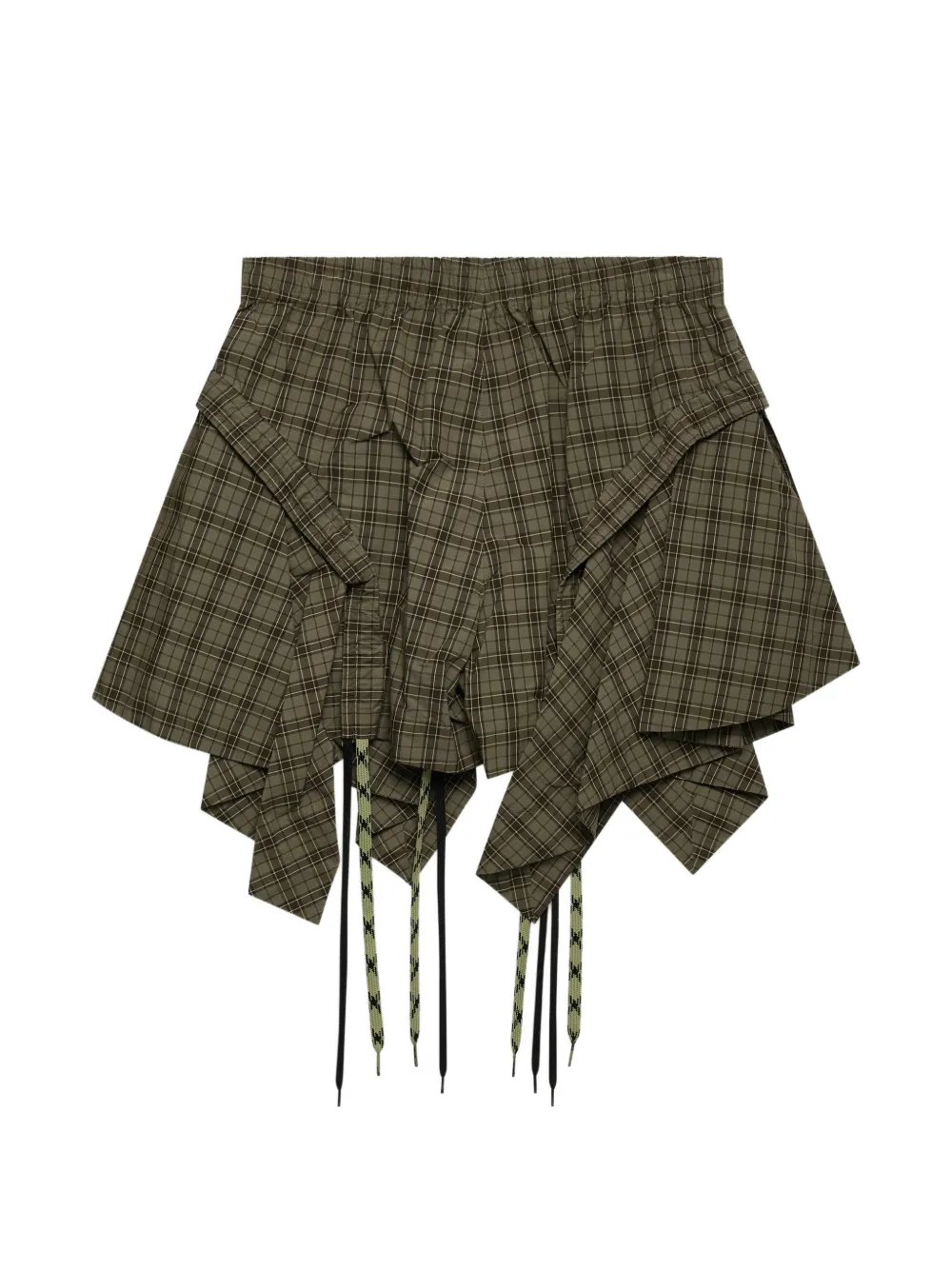 Craig Green checked drawstring shorts - Verde