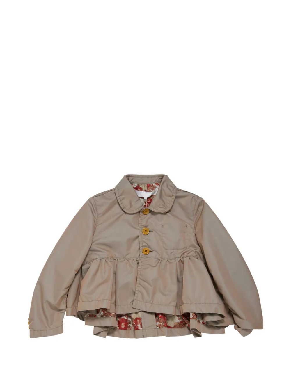 Comme des Garçons TAO ruffled-hem Peter Pan-collar jacket - Toni neutri