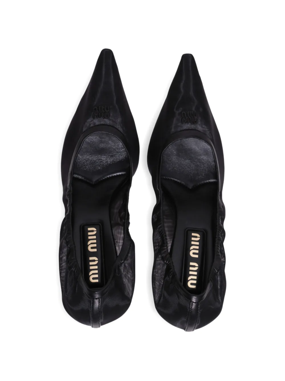 Miu sheer-mesh pointed-toe pumps Zwart