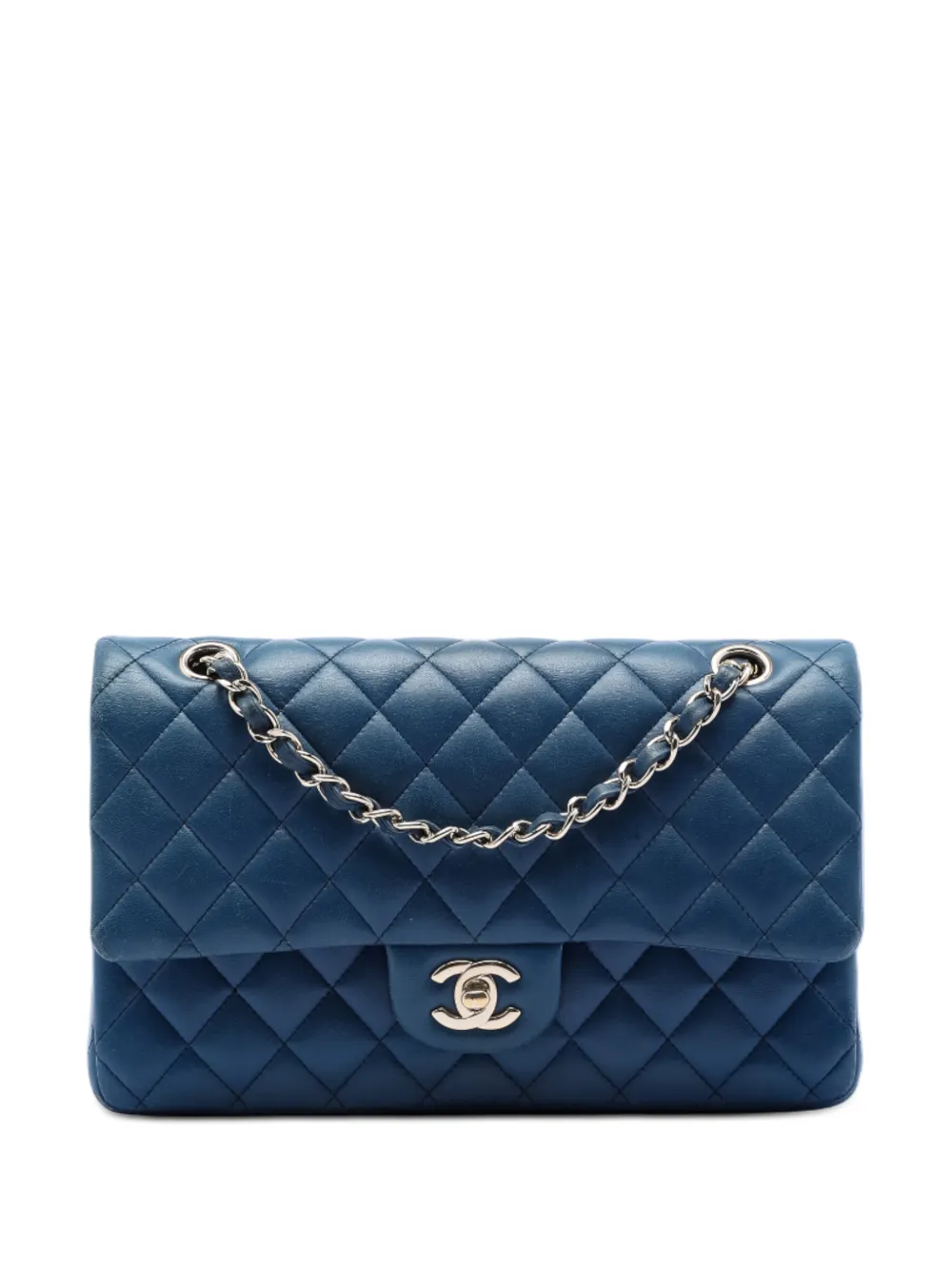 CHANEL Pre-Owned 2018 Medium Classic Lambskin Double Flap shoulder bag - Blu