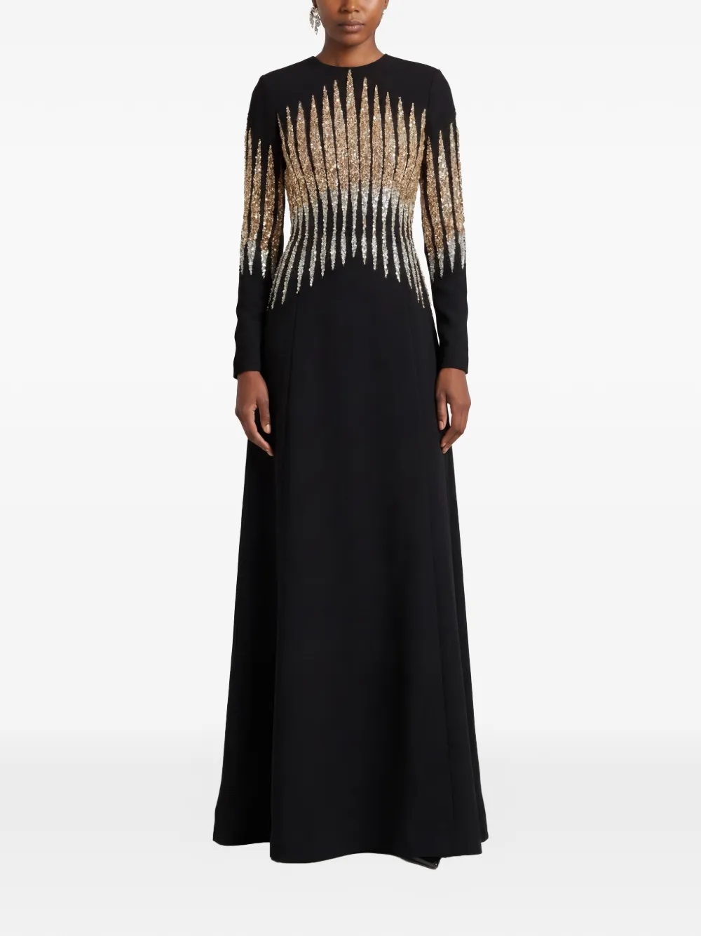 Dina Melwani crystal-embellishment maxi dress - Schwarz