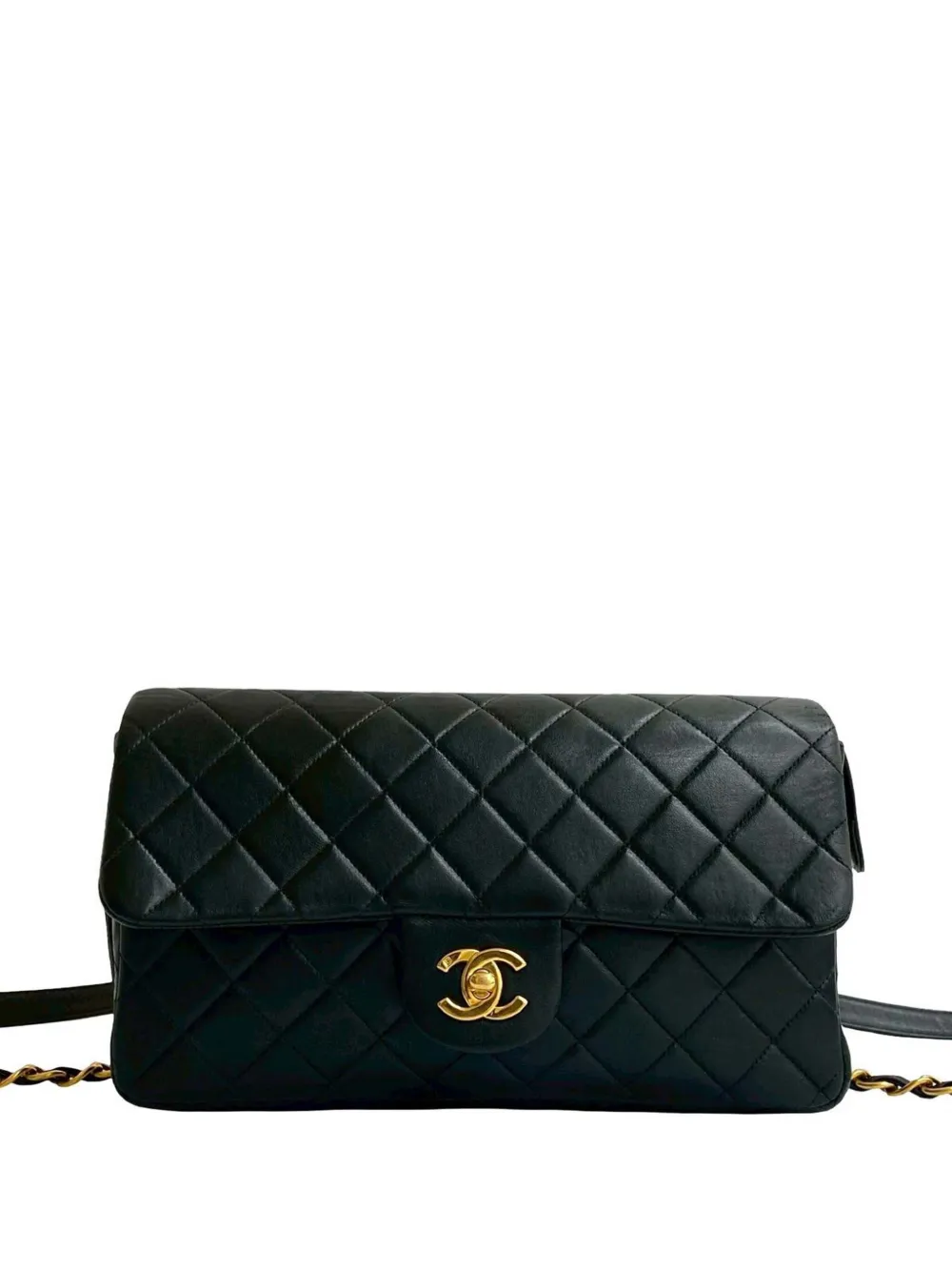 CHANEL Pre-Owned 1994-1996 Medium Quilted Lambskin Flap backpack - Nero