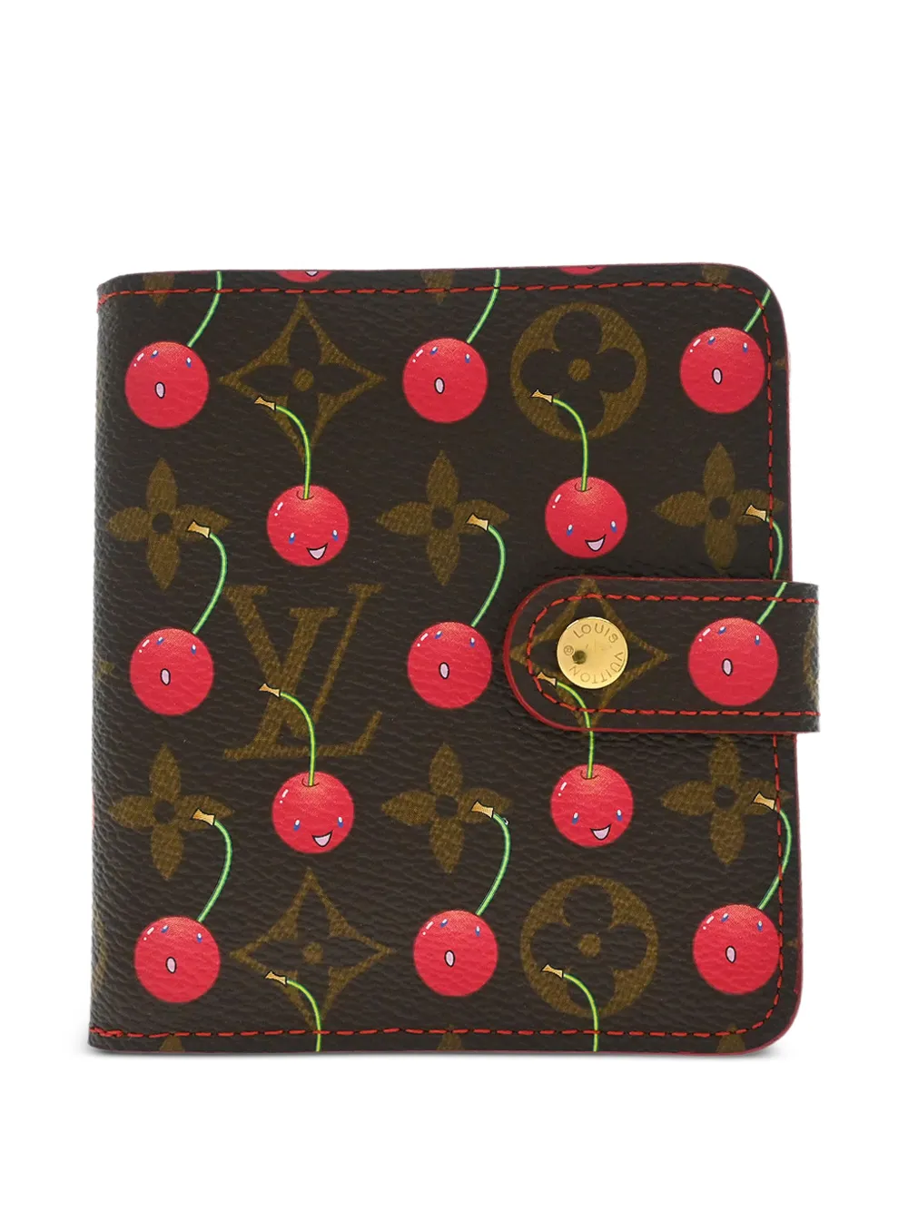 Louis Vuitton Pre-Owned x Takashi Murakami. 2005 Portemonnaie mit Kirschen-Print - Braun