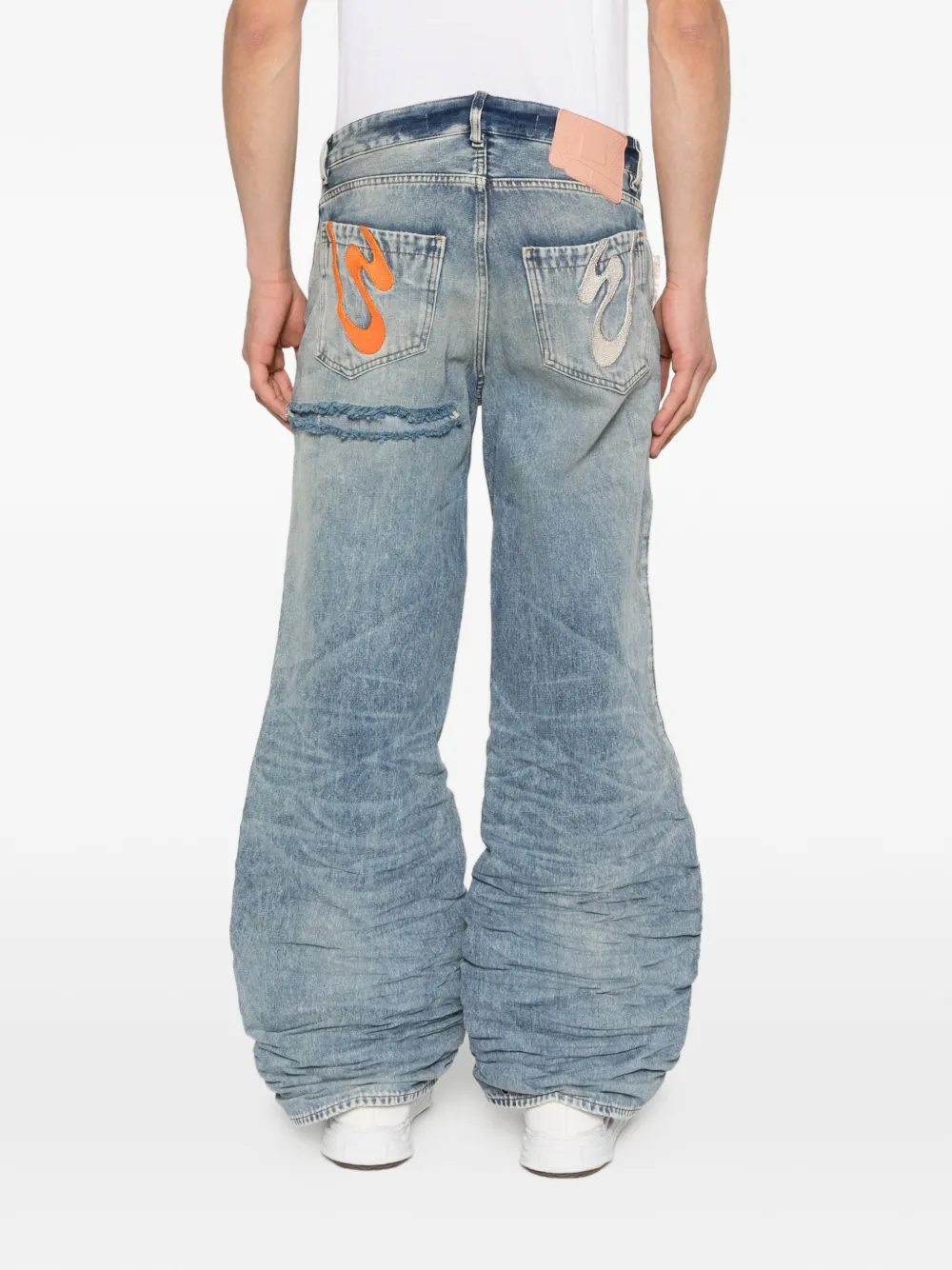 PDF Rich Kid gerafelde jeans Blauw