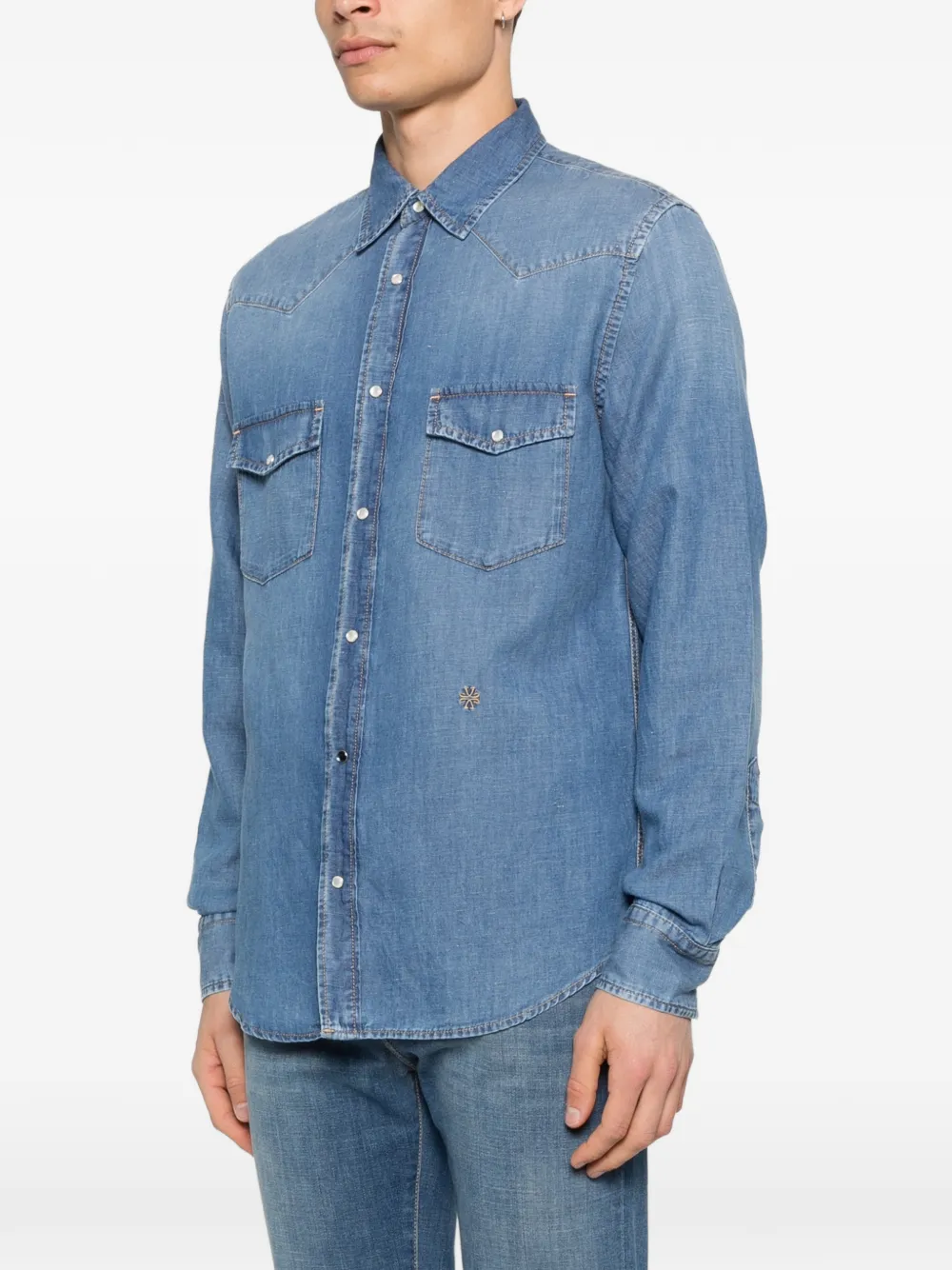  Jacob Cohën Point-collar Denim Shirt - Blue 