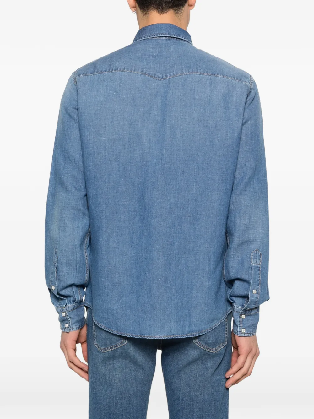 Jacob Cohën Denim overhemd met puntkraag Blauw