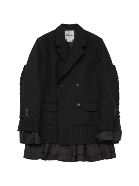 Noir Kei Ninomiya blazer con doble botonadura y volantes