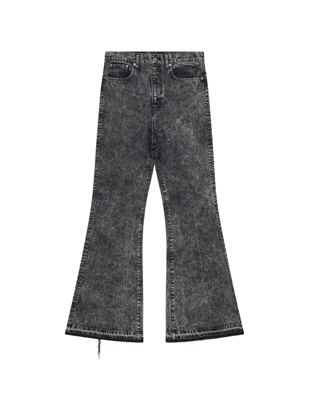 Junya Watanabe MAN acid-wash frayed-hem jeans - Grigio