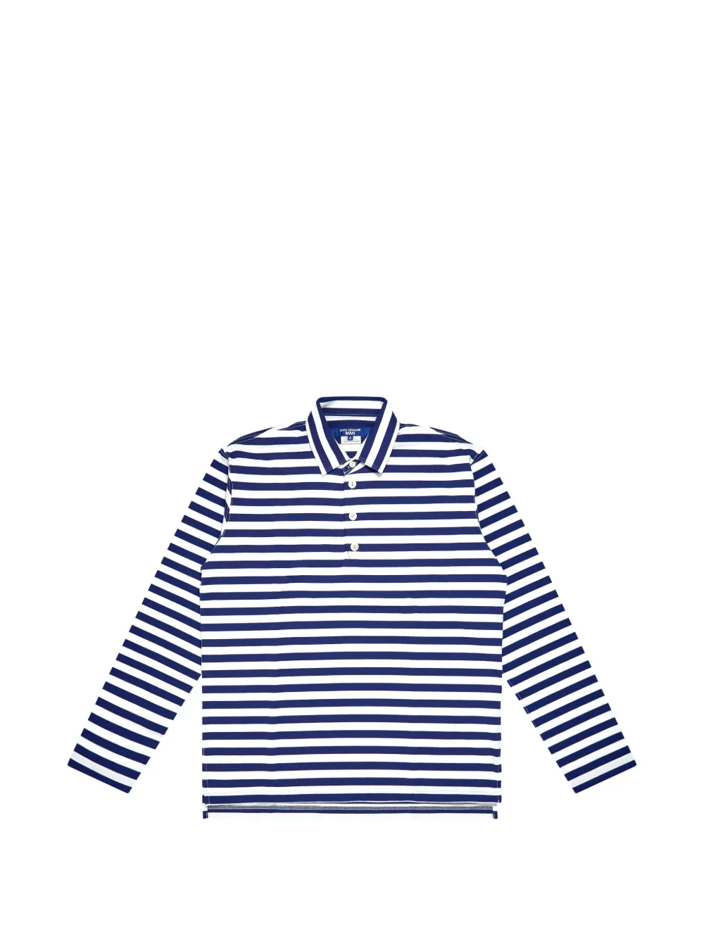 Junya Watanabe MAN striped long-sleeve polo shirt - Blu