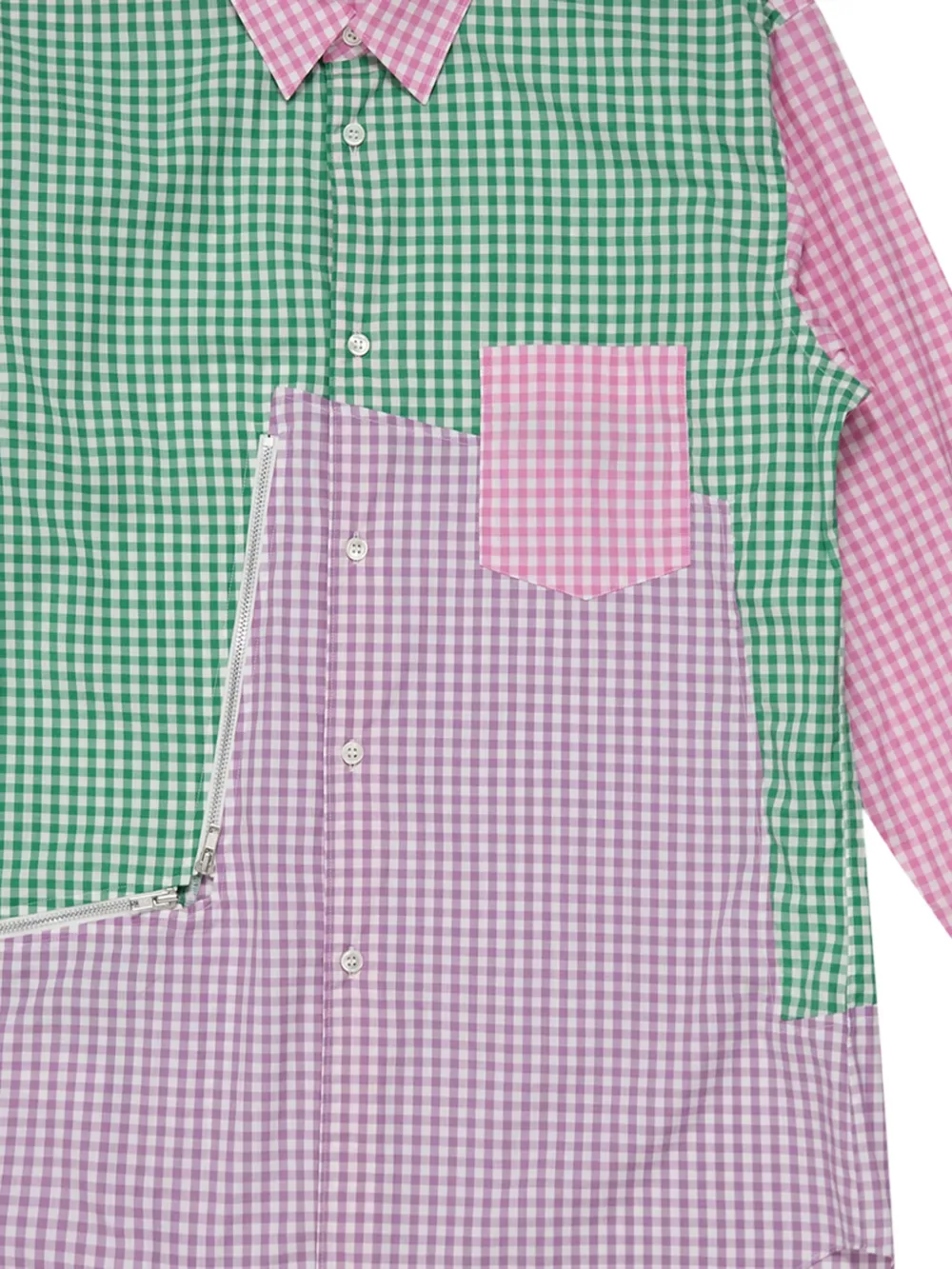 Comme Des Garçons Shirt Overhemd met gingham-ruit en rits Paars