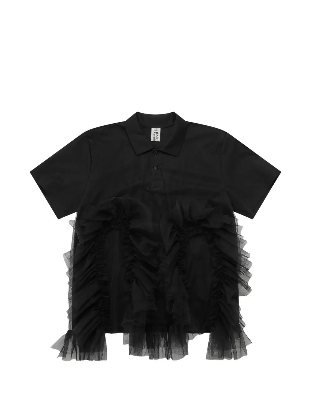 Noir Kei Ninomiya ruffled tulle-detail shirt - Nero