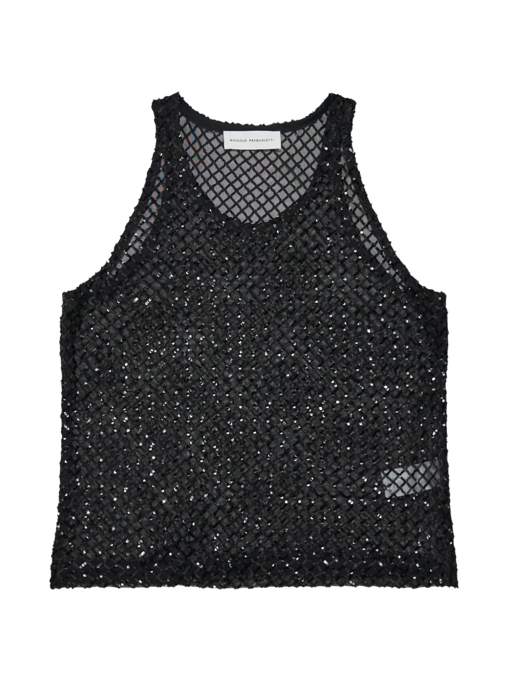 Niccolò Pasqualetti sequin-embellished mesh top - Nero