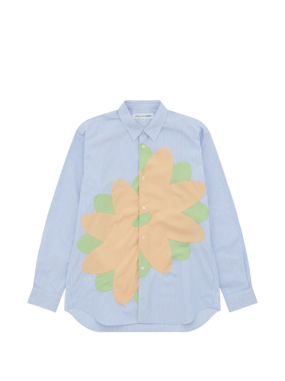 Comme Des Garçons Shirt floral-print striped shirt - Blu