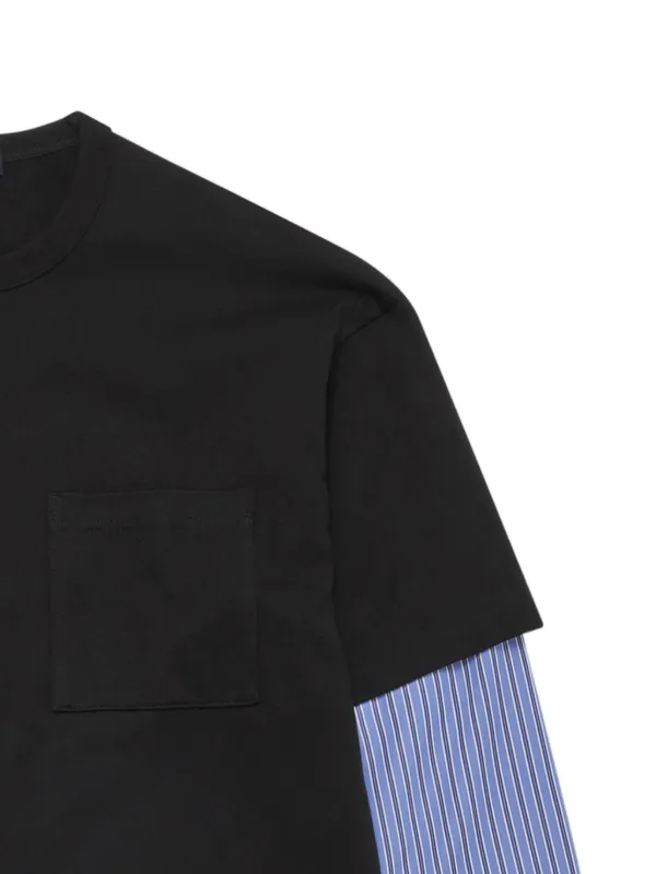 Comme Des Garçons Homme layered-panel chest-pocket T-shirt | Black