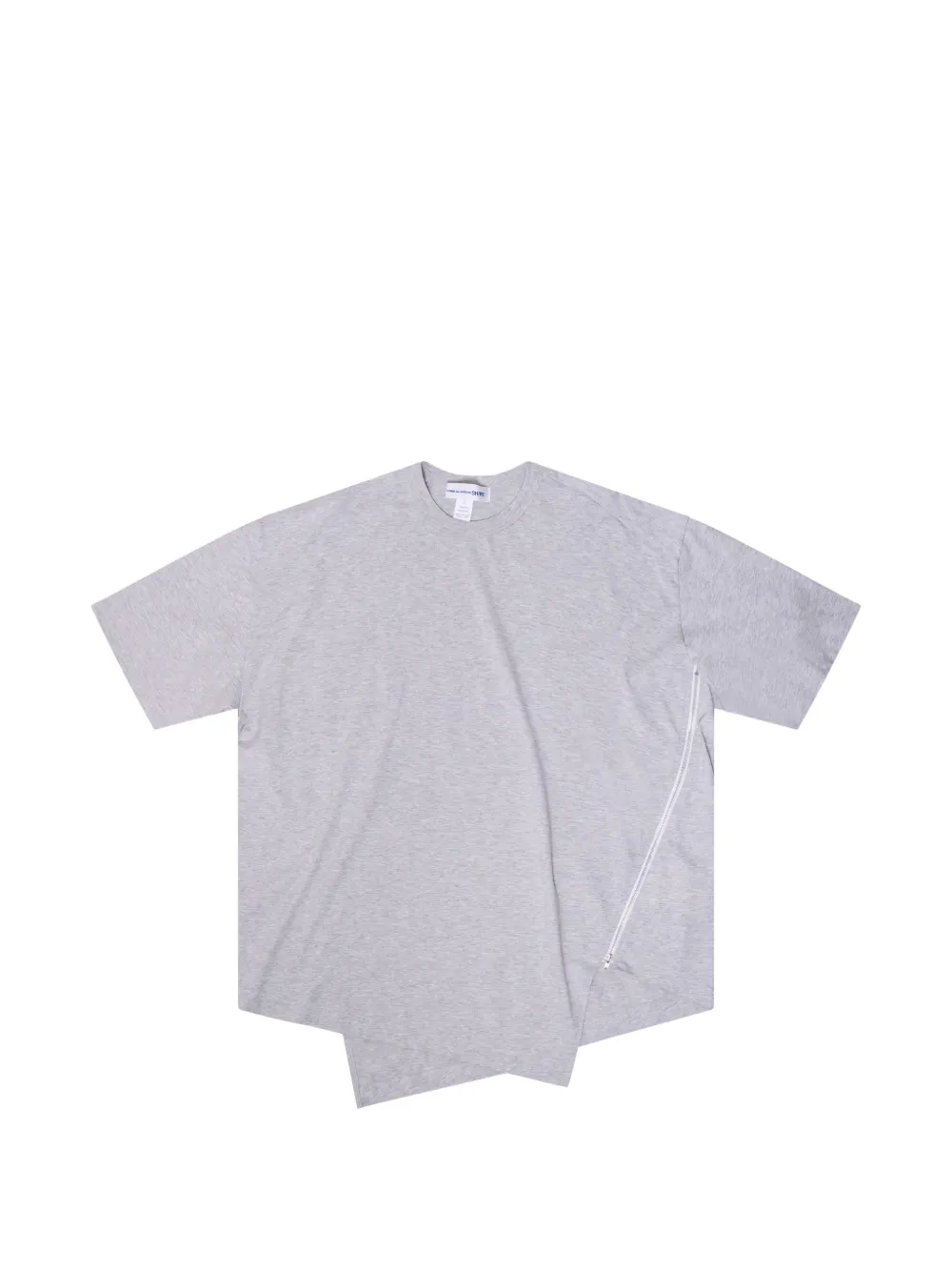 Comme Des Garçons Shirt zip-detail asymmetric T-shirt - Grigio