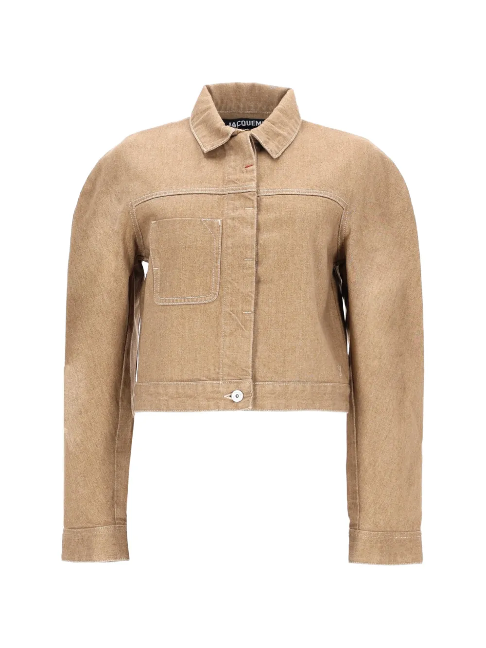 Jacquemus Cropped jack met borstzak Beige