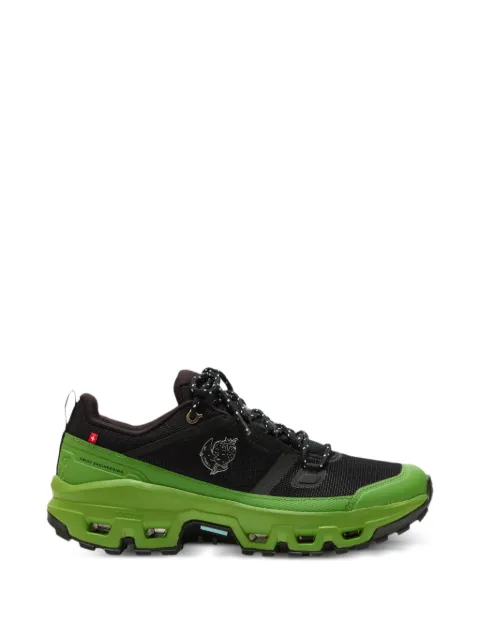 On  lace-up sneakers