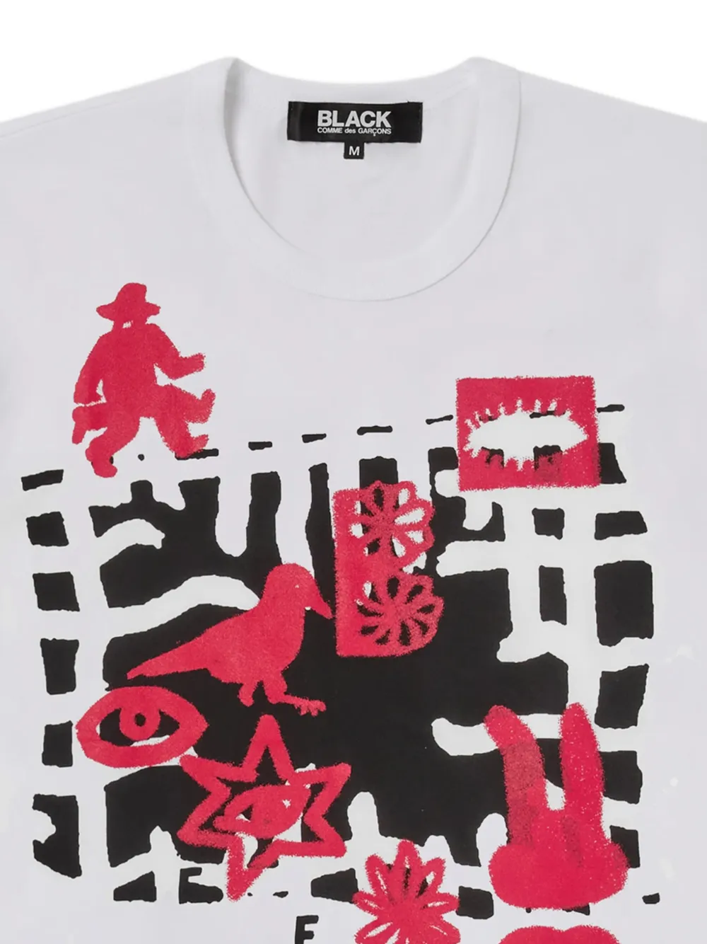 Black Comme Des Garçons T-shirt met print Wit