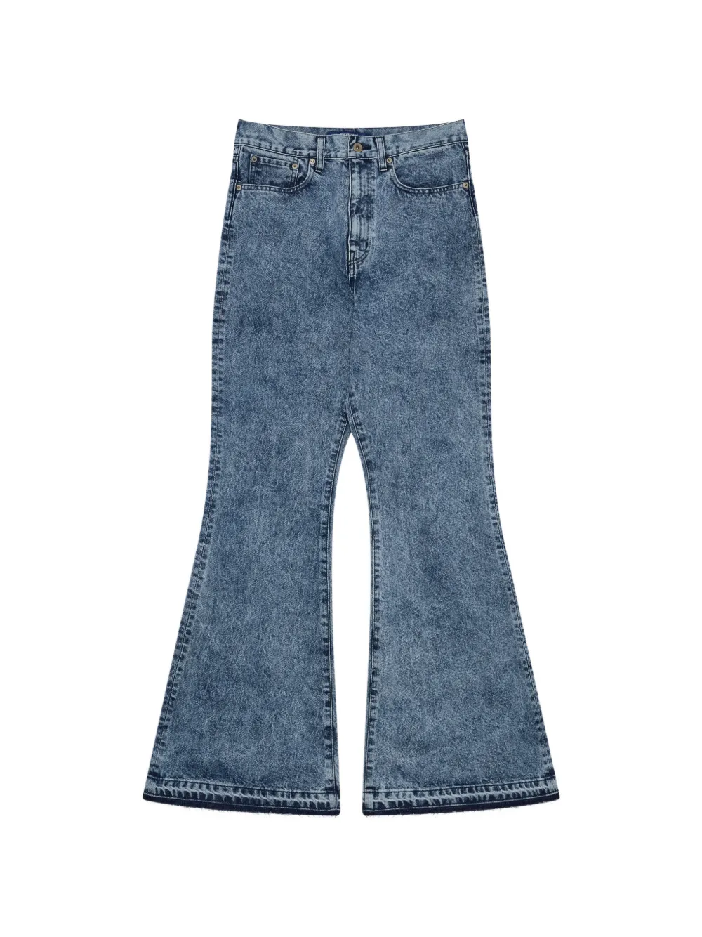 Junya Watanabe MAN acid-wash bootcut jeans - Blau