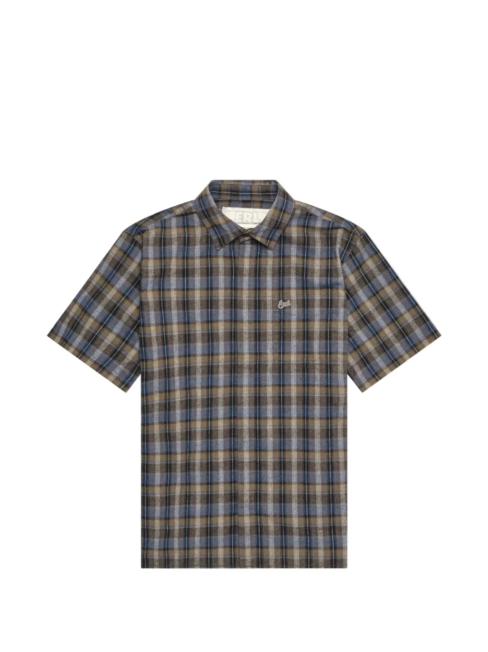 ERL check-print short-sleeve shirt - Toni neutri