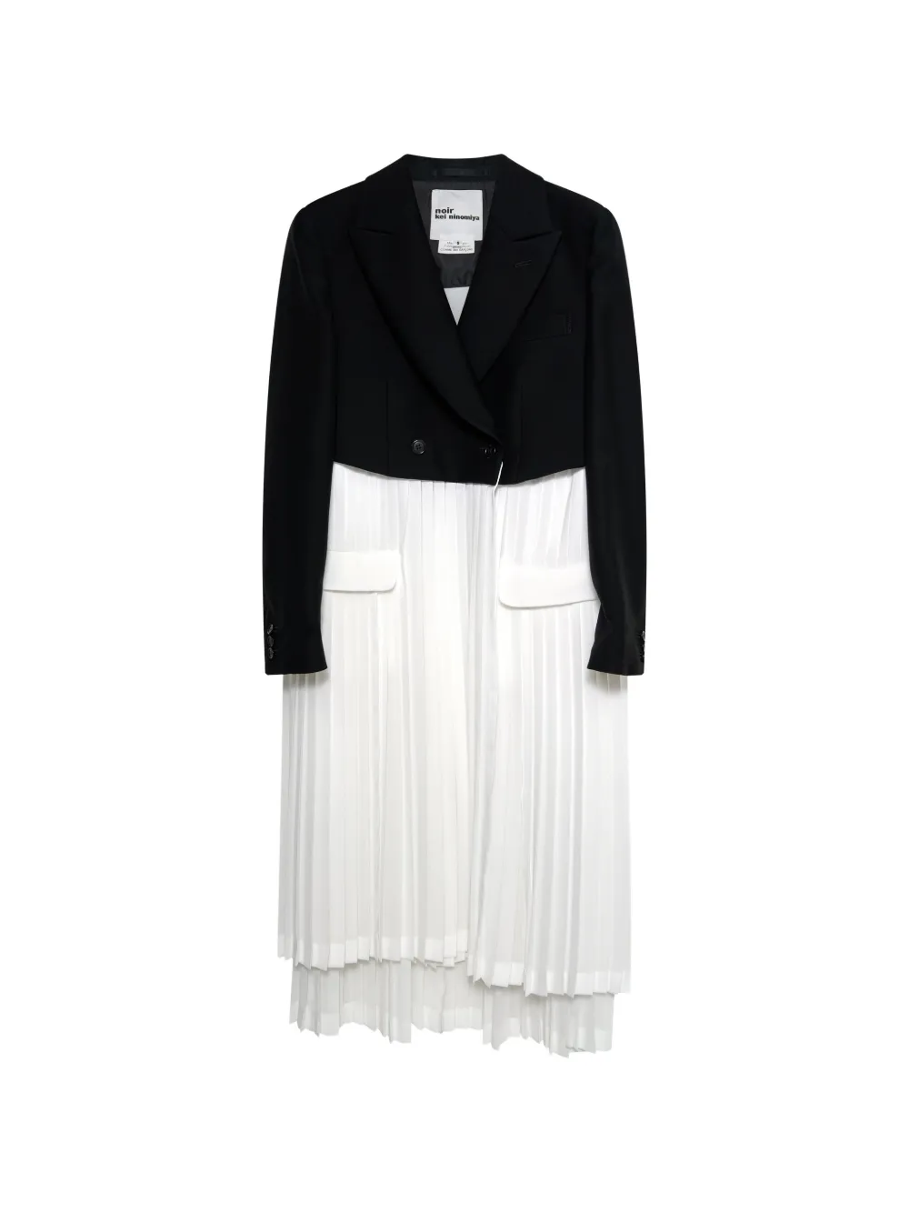 Noir Kei Ninomiya pleated-panel cropped blazer - Nero
