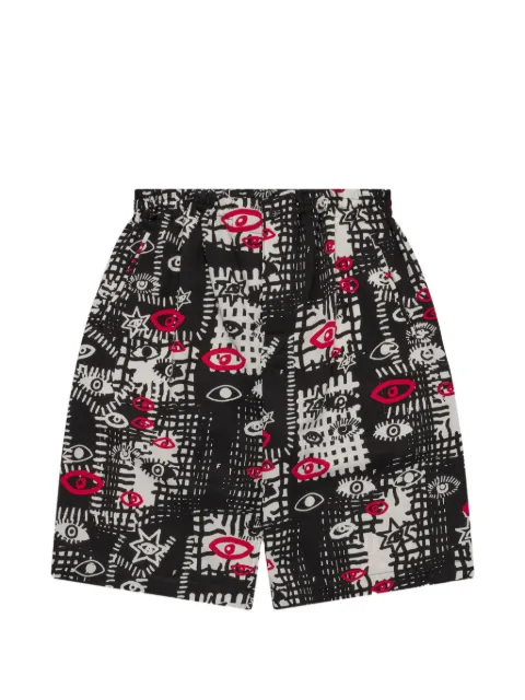Black Comme Des Garçons printed shorts