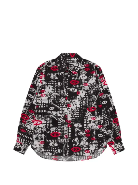 Black Comme Des Garçons graphic-print shirt
