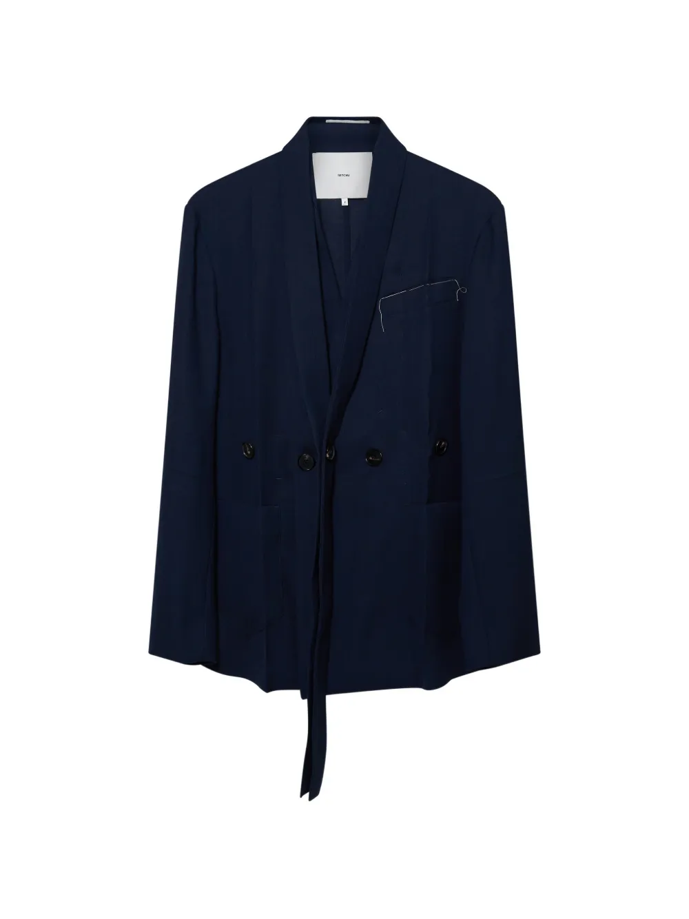 Setchu double-breasted shawl-lapel jacket - Blue