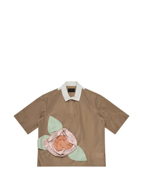 Simone Rocha floral-appliqué polo shirt