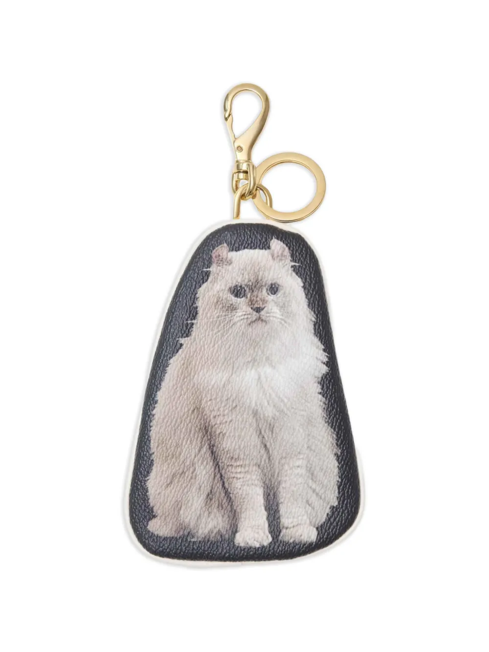 Undercover cat print keyring - Bianco