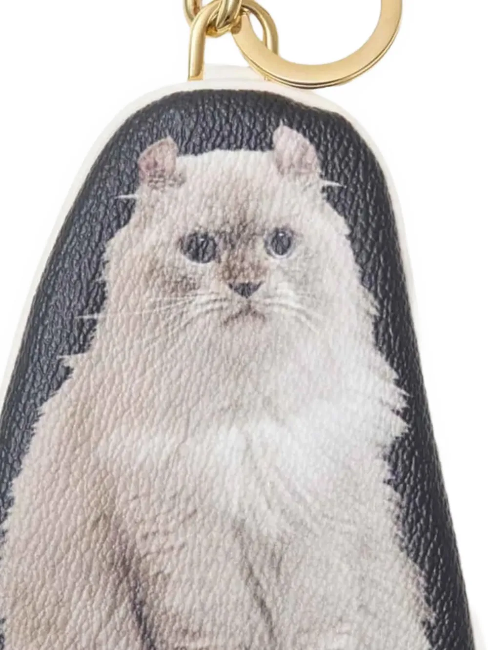  Undercover Cat Print Keyring - White 