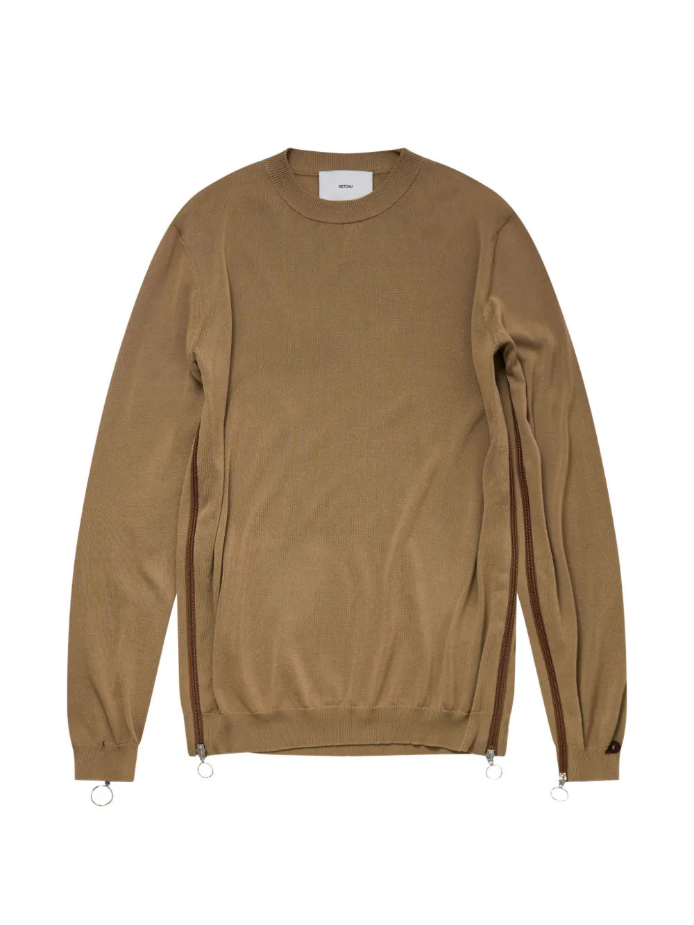 Setchu zip-detail knit sweater - Braun