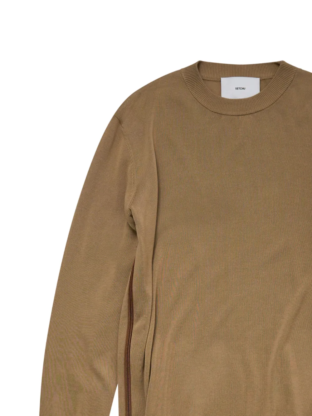  Setchu Pull à Détails De Zips - Marron 