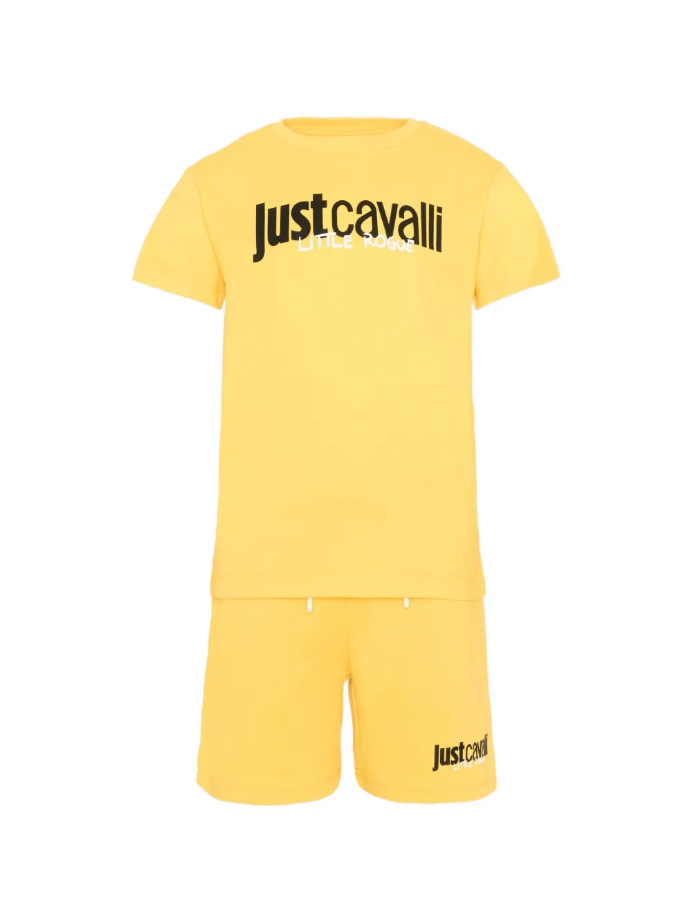 Just Cavalli Kids logo-print short set - Yellow