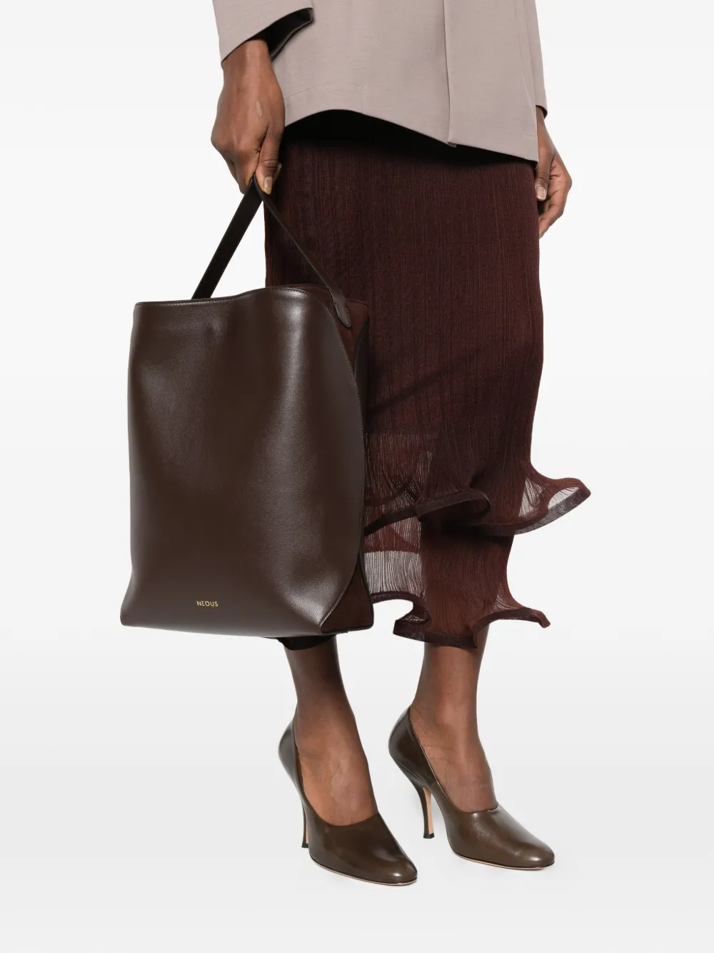  Neous Thea Panelled Shoulder Bag - Brown 