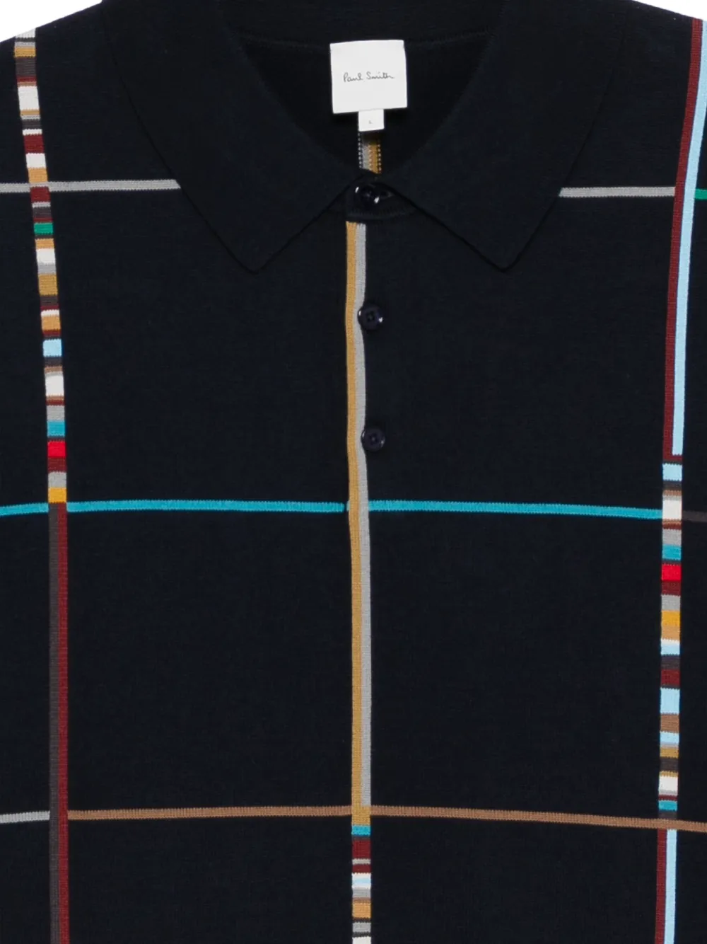 Paul Smith Geruit poloshirt Blauw