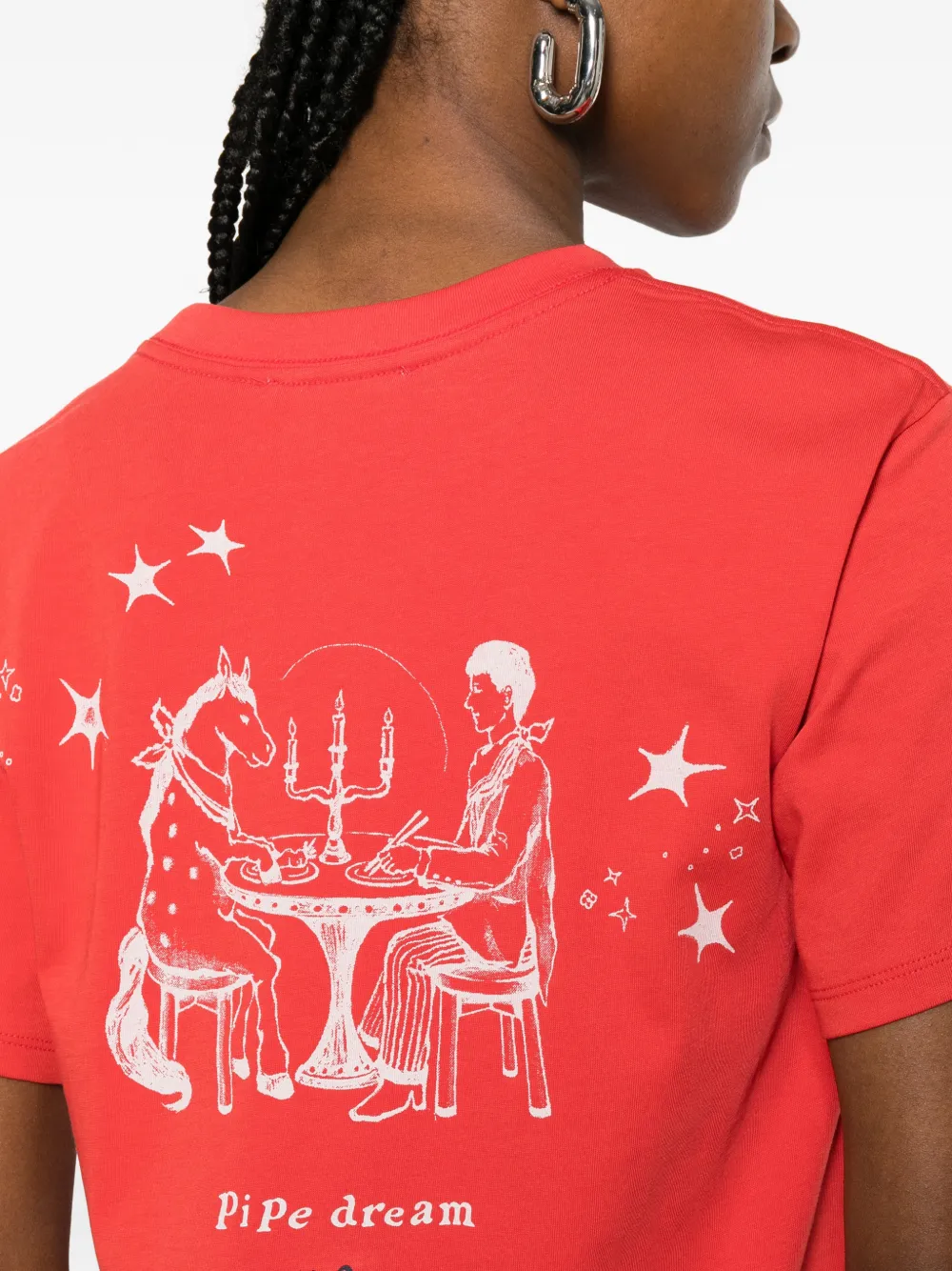 Low Classic T-shirt met ronde hals Rood
