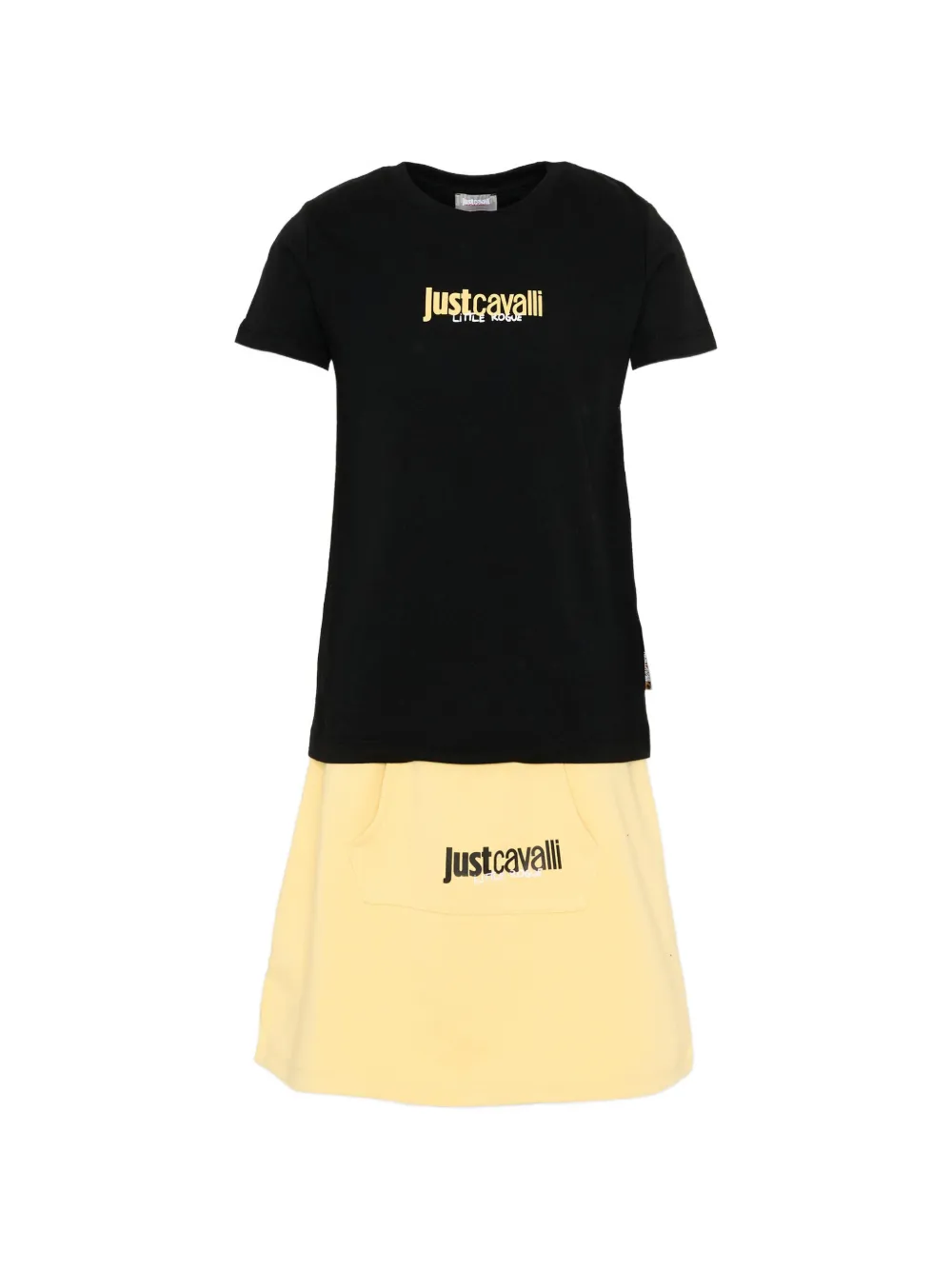 Just Cavalli Short-sleeve T-shirt Dress In Black